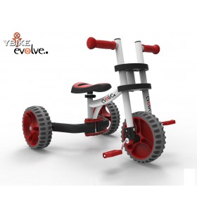 YTRIK1 Велобалансир-велосипед-трансформер Y-BIKE Trike white red 